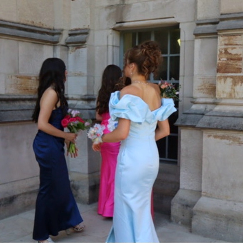 Stacees Off-the-Shoulder Ruffled Prom Dress - Picture 2 of 15